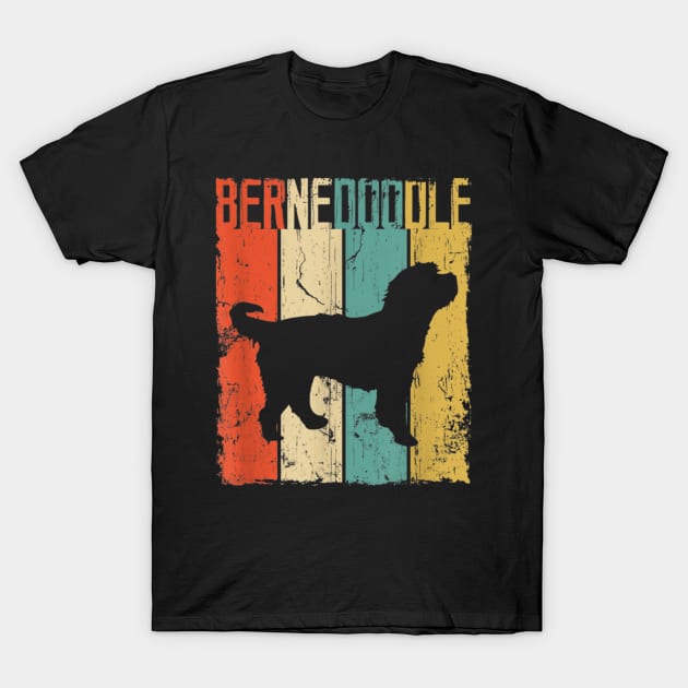 Bernedoodle Dog Silhouette Retro Vintage Lover Gift T-Shirt by Rojio